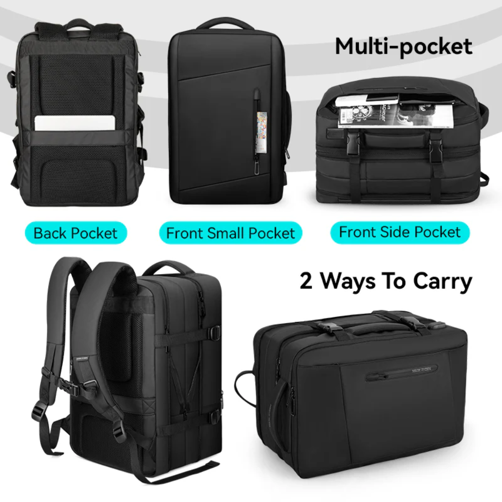 Mochila Mala Viagem Expansível 36l Notebook 17.3" Mark Ryden Preto Expandos