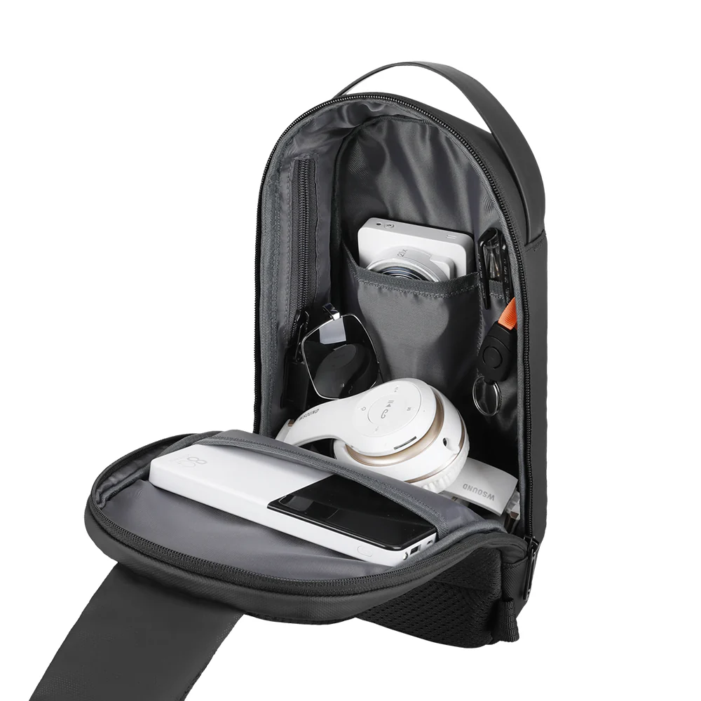 Bolsa Transversal Mensageiro Masculina Impermeável com porta USB Mark Ryden Torino