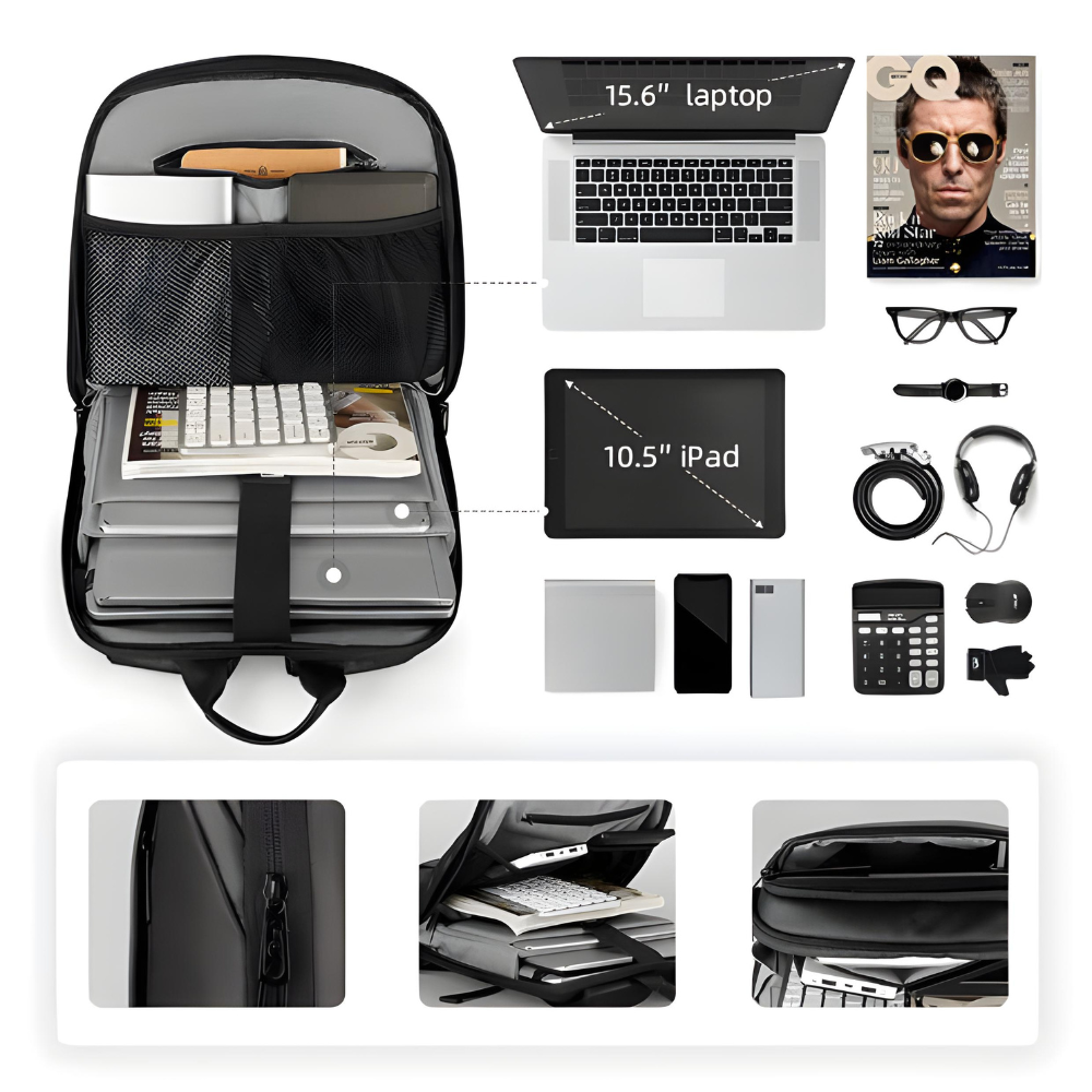 Mochila Premium Mark Ryden Slim Impermeável Para Notebook 15.6"