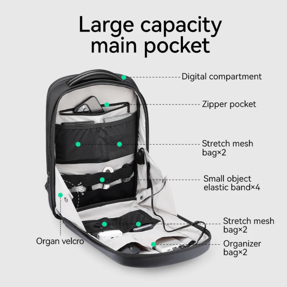 Mochila Executiva Para Notebook 15.6" Com Usb EVA Impermeável Mark Ryden Hercules