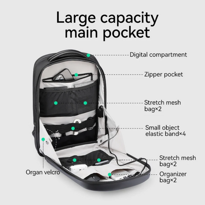 Mochila Executiva Para Notebook 15.6" Com Usb EVA Impermeável Mark Ryden Hercules