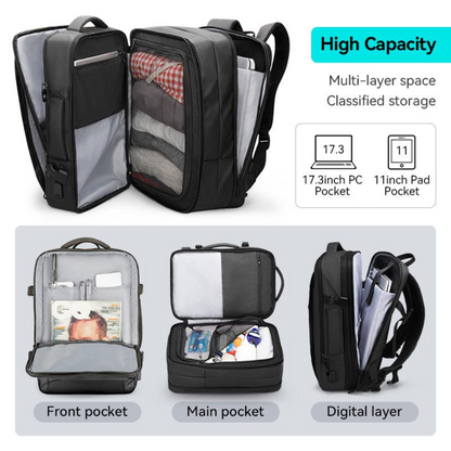 Mochila Mala Viagem Expansível 26-39l Notebook 17.3" Com Capa De Chuva Mark Ryden Expandos