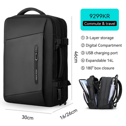 Mochila Mala Viagem Expansível 26-39l Notebook 17.3" Com Capa De Chuva Mark Ryden Expandos