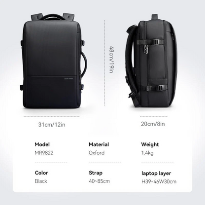 Mochila Expansível Mala de Viagem Executiva com porta Usb Mark Ryden Super 45l