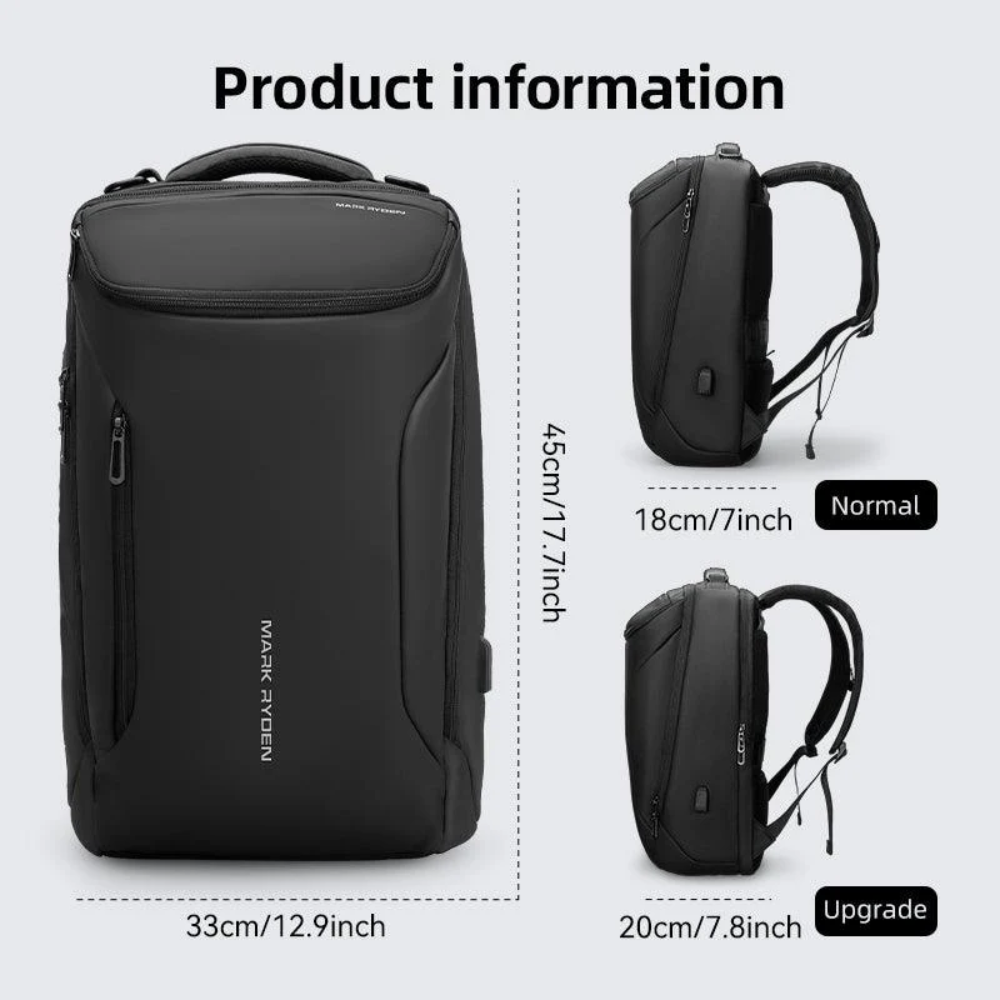 Mochila Impermeável Compacto Pro com Usb para Notebook 15.6" Mark Ryden