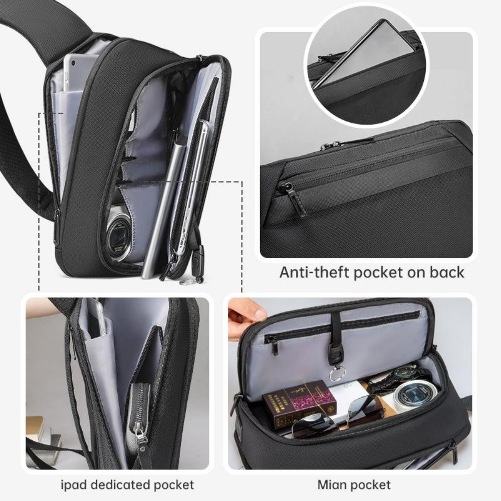 Bolsa De Ombro Cruzada Transversal Multiuso com porta usb Impermeável Mark Ryden Breck Daily