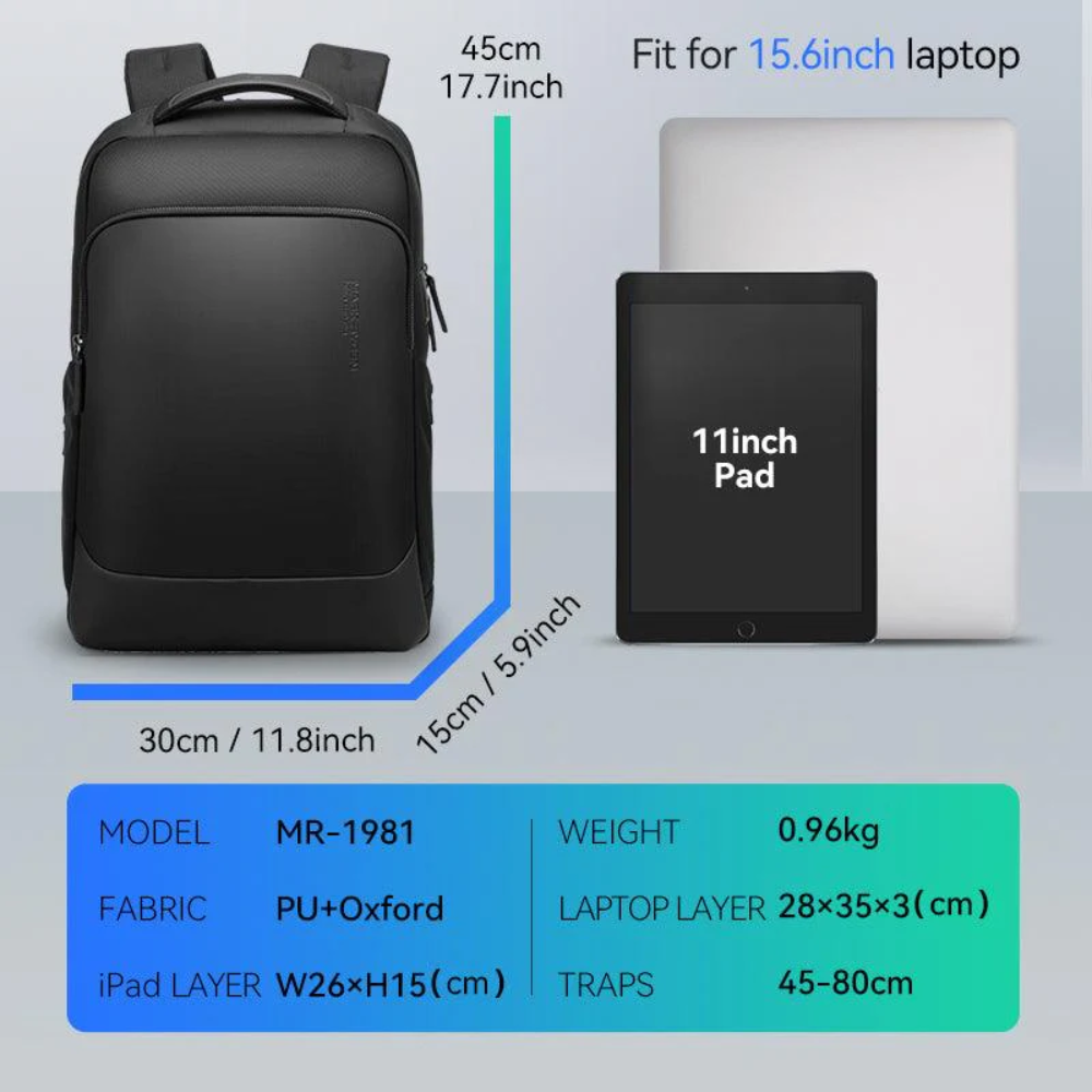 Mochila Impermeável para Notebook 15.6" com Usb Mark Ryden LeatherLux