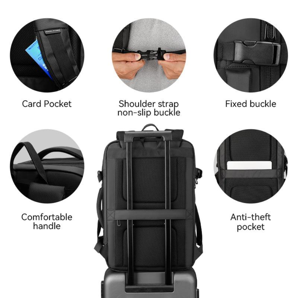 Mochila Mala Viagem Expansível 26-39l Notebook 17.3" Com Capa De Chuva Mark Ryden Expandos