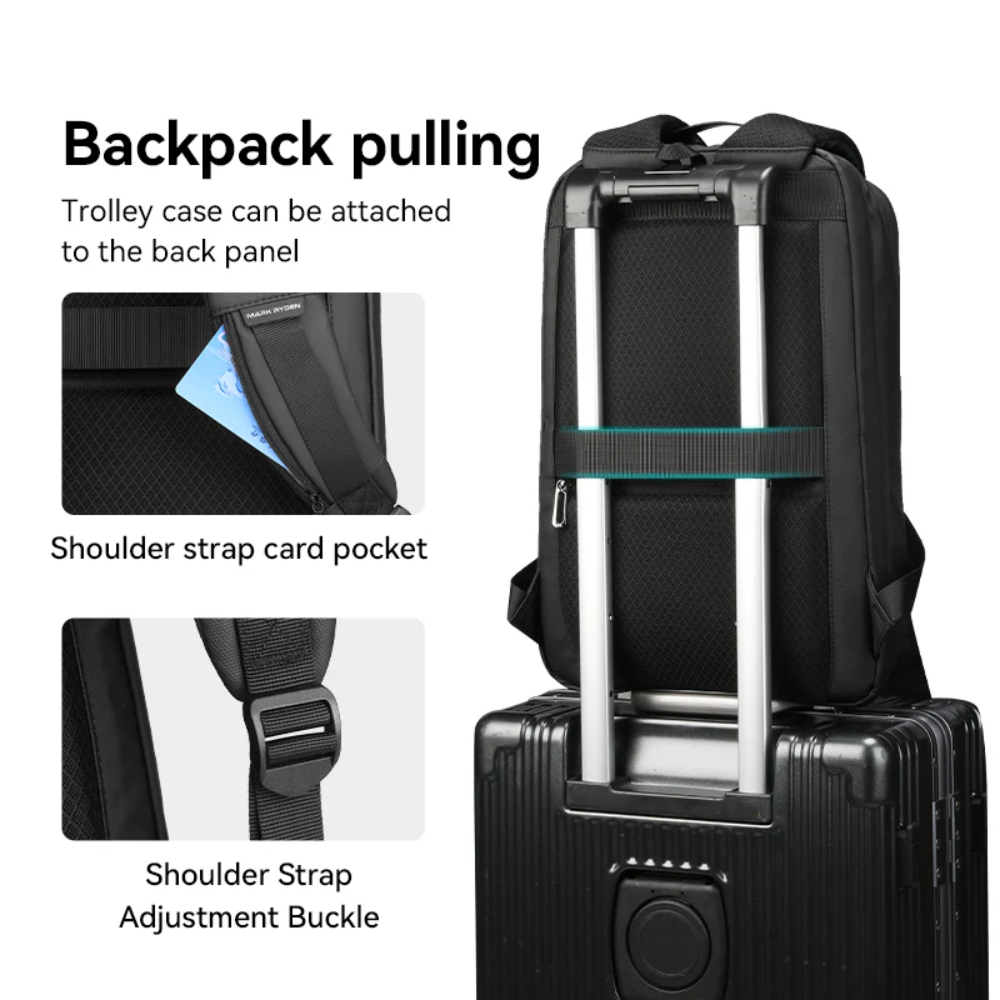 Mochila Profession Mark Ryden Slim para Notebook Impermeável com Porta USB