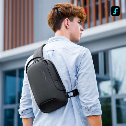 Bolsa Transversal Mensageiro Masculina Impermeável com porta USB Mark Ryden Torino