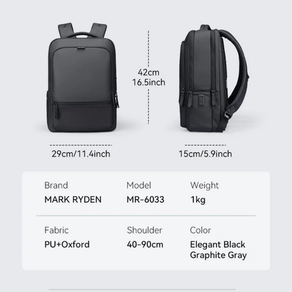 Mochila ChargeFlex Ideal para uso Urbano Trabalho Escolar Notebook 15.6" Impermeável Mark Ryden Com USB