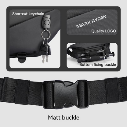 Bolsa Tranversal Shoulder Bag Impermeável Mark Ryden Voyager Cor Preto Liso