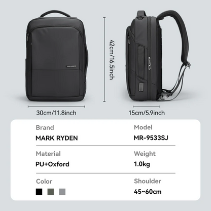 Mochila Bolsa Impermeável Premium Mark Ryden Squero III Multifuncional Notebook 15.6" Com Usb