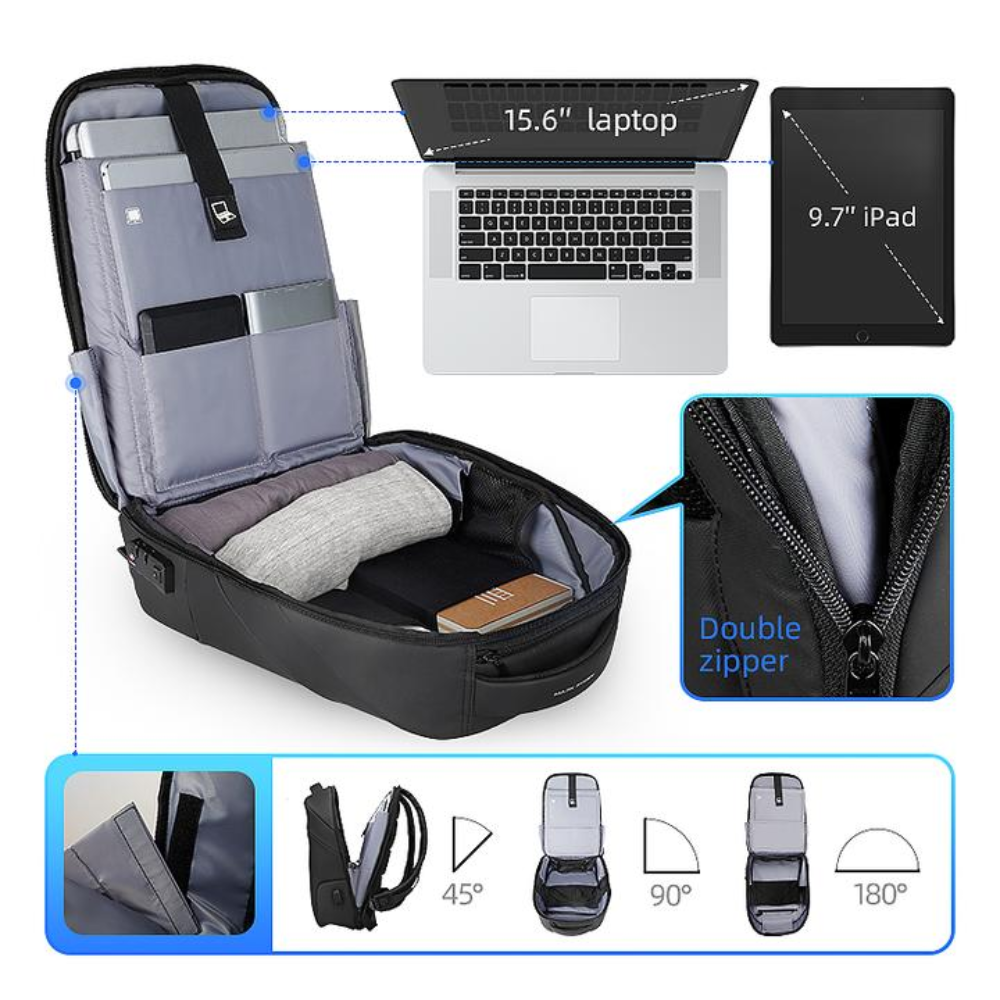 Mochila Antifurto com Trava Tsa Capa De Chuva Embutida e porta USB Mark Ryden Modern