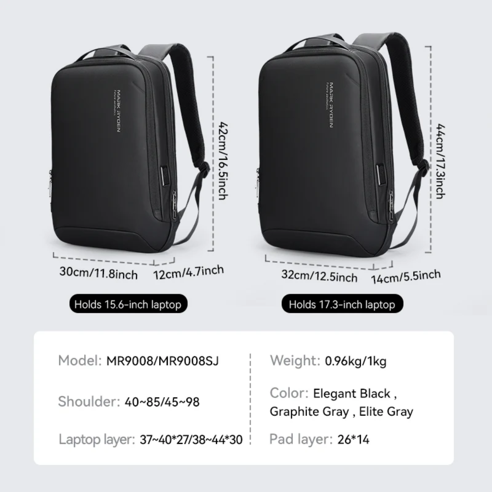 Mochila Profession Mark Ryden Slim para Notebook Impermeável com Porta USB