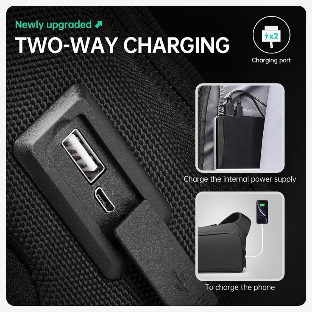 Bolsa De Ombro Cruzada Transversal Multiuso com porta usb Impermeável Mark Ryden Breck Daily