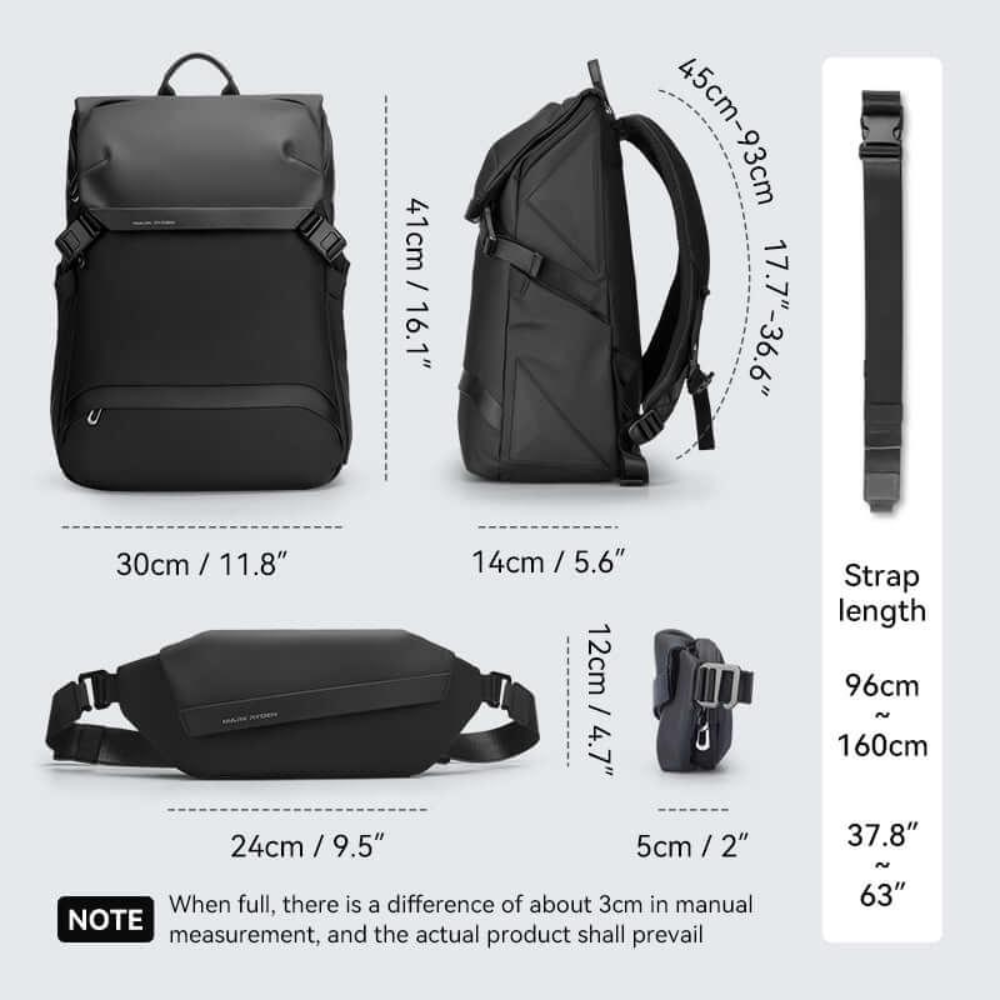 Mochila Almighty Mark Ryden Combo 2 Em 1 com pochete e compartimento Notebook 15.6"