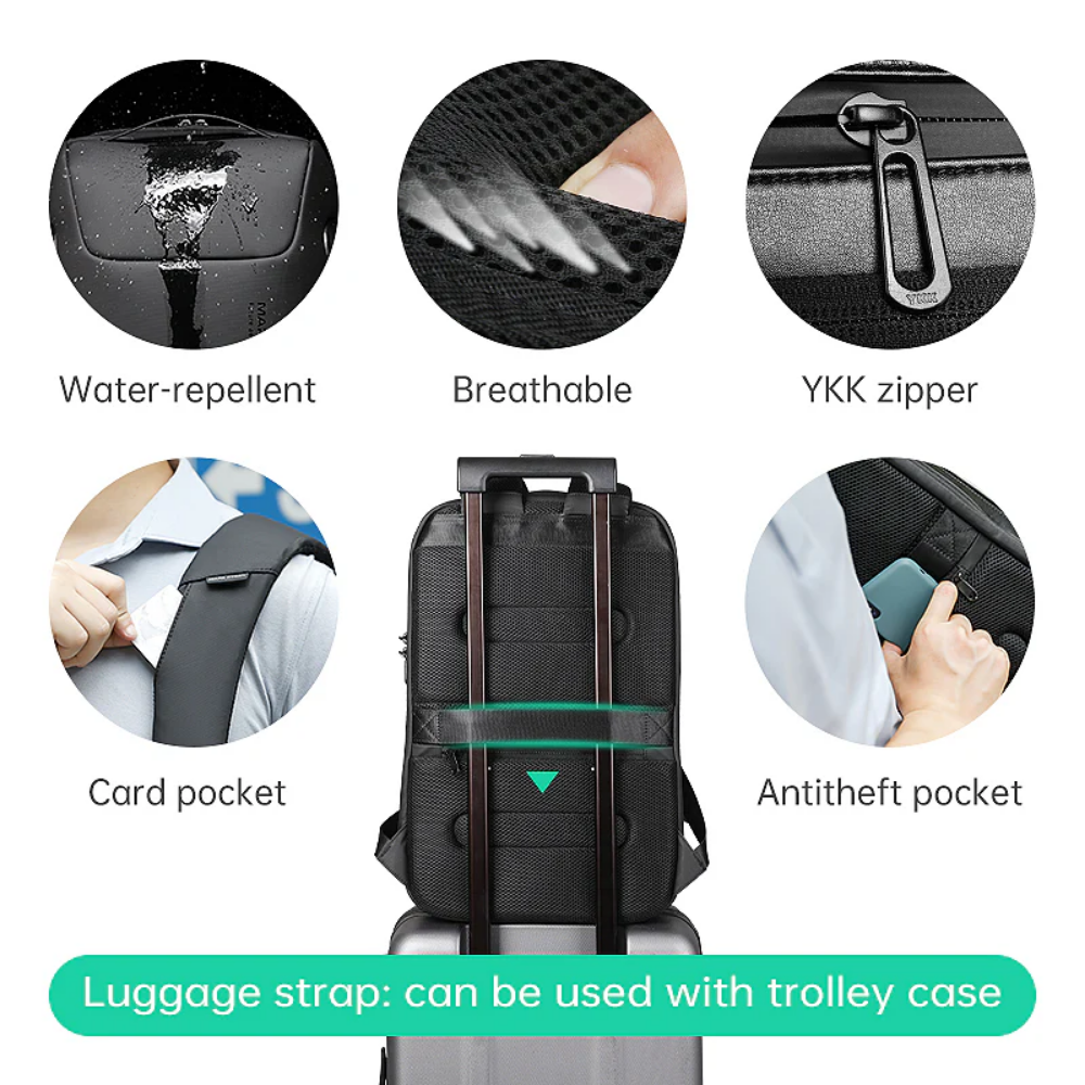 Mochila Antifurto para Notebook 15.6" Com Porta Usb Mark Ryden Odyssey Impermeável