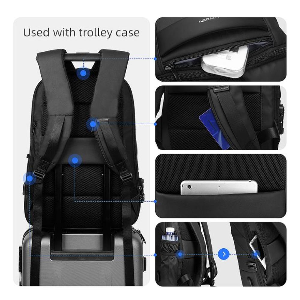 Mochila Antifurto com Trava Tsa Capa De Chuva Embutida e porta USB Mark Ryden Modern