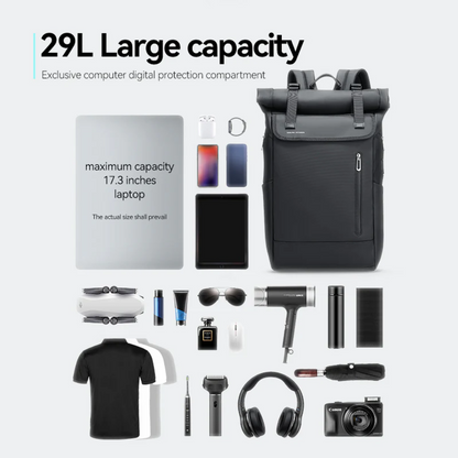 Mochila Viagem Expansível Capacidade 29L para Notebook 17.3" com porta Usb Mark Ryden Switch