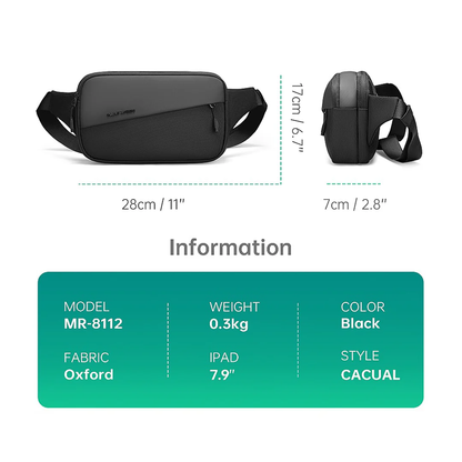 Pochete Premium De Cintura Multiuso Motoqueiro Impermeável Mark Ryden CrossWear