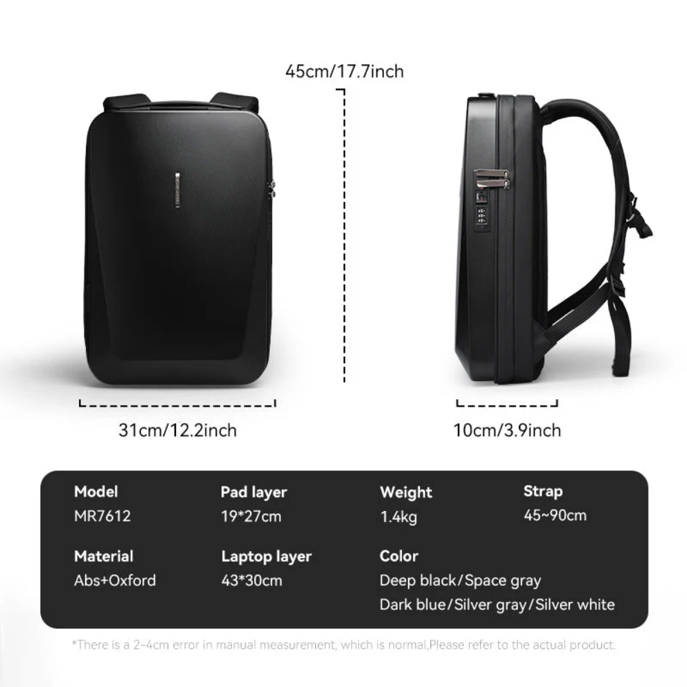 Mochila The Ratio Arc EVA Executiva Impermeável Slim Antifurto Rígida Para Notebook 17.3" Mark Ryden