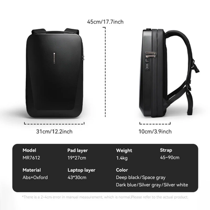 Mochila The Ratio Arc EVA Executiva Impermeável Slim Antifurto Rígida Para Notebook 17.3" Mark Ryden