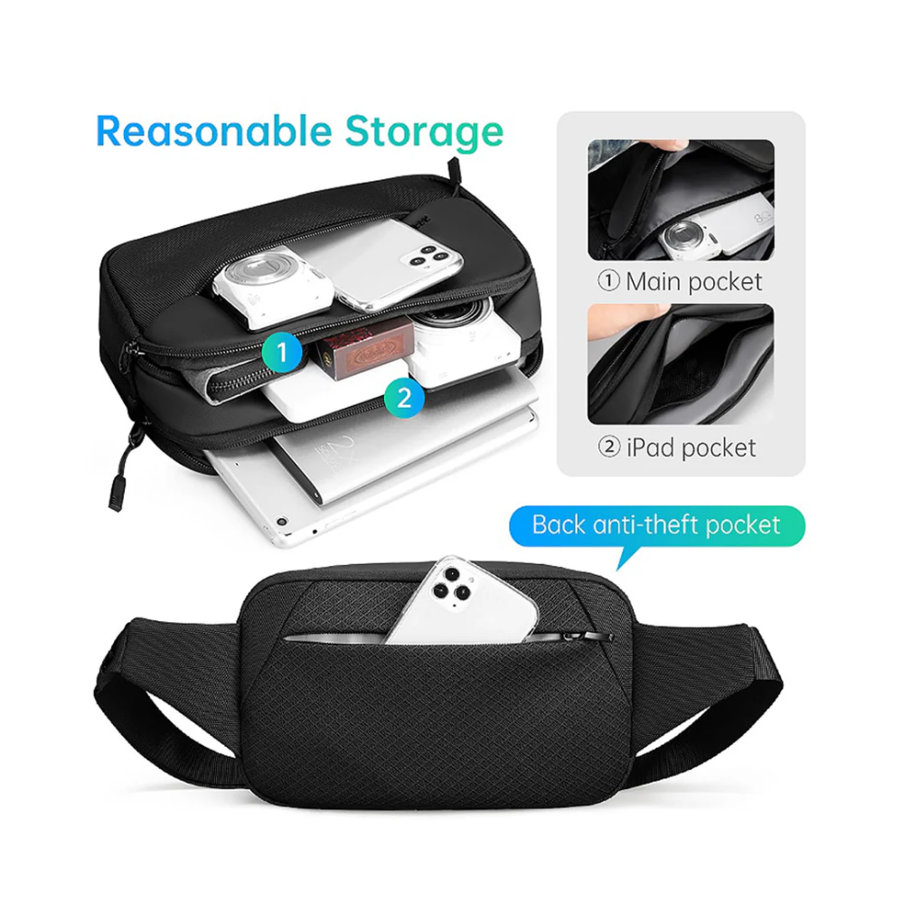 Pochete Premium De Cintura Multiuso Motoqueiro Impermeável Mark Ryden CrossWear