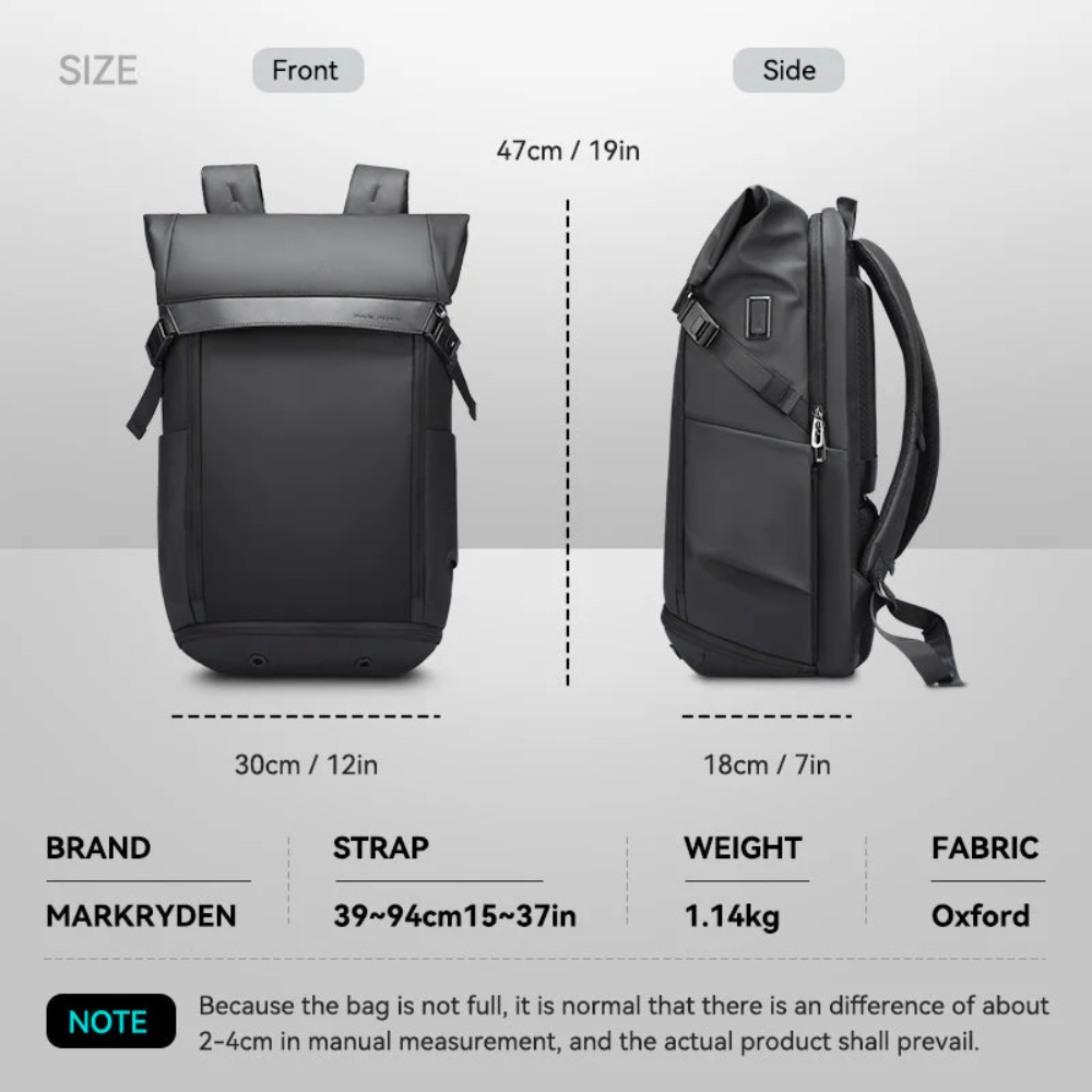 Mochila Urban Travel Mark Ryden Expansível 36l para Viagens e Notebook 17.3" com Usb
