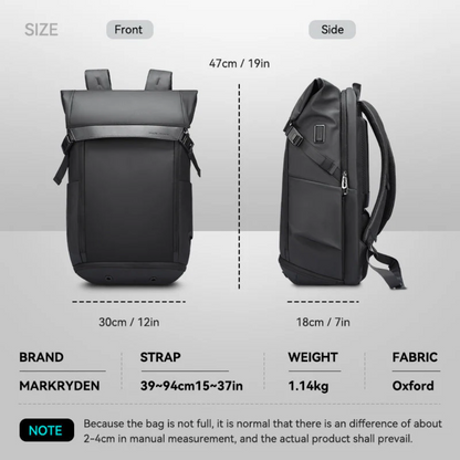 Mochila Urban Travel Mark Ryden Expansível 36l para Viagens e Notebook 17.3" com Usb