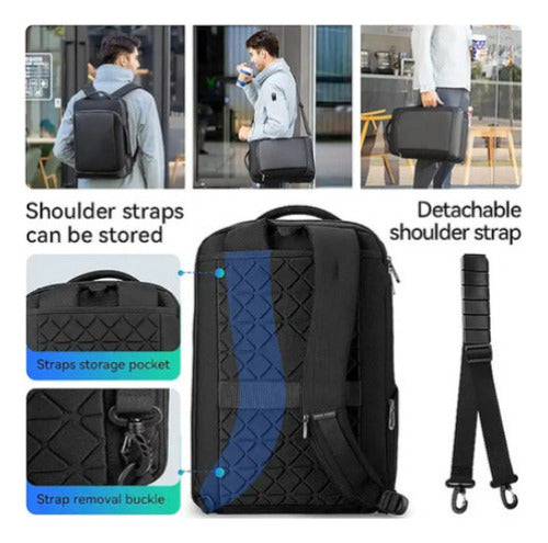 Bolsa Mochila Multifuncional Notebook 15.6" com Usb Mark Ryden Detachable