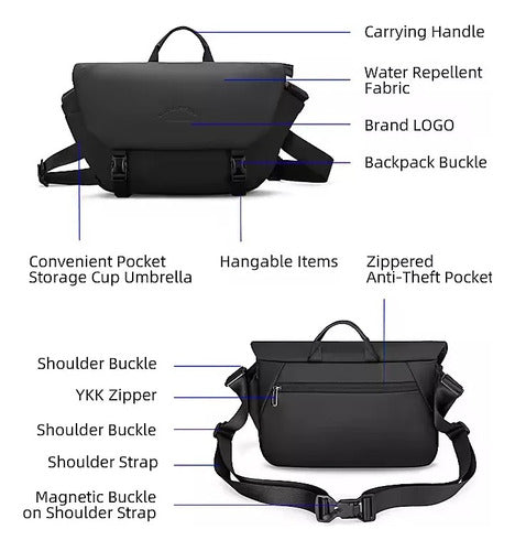 Bolsa Mensageiro Masculina Ombro Transversal Impermeável