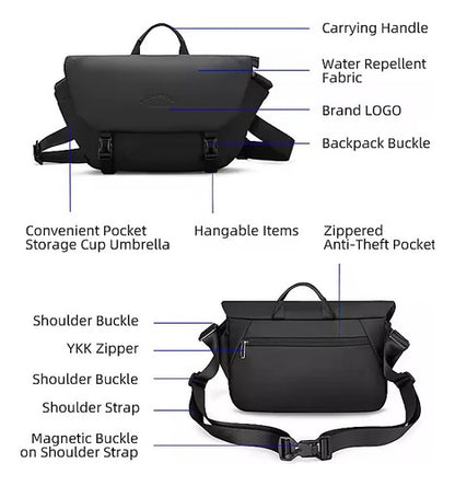 Bolsa Mensageiro Masculina Ombro Transversal Impermeável
