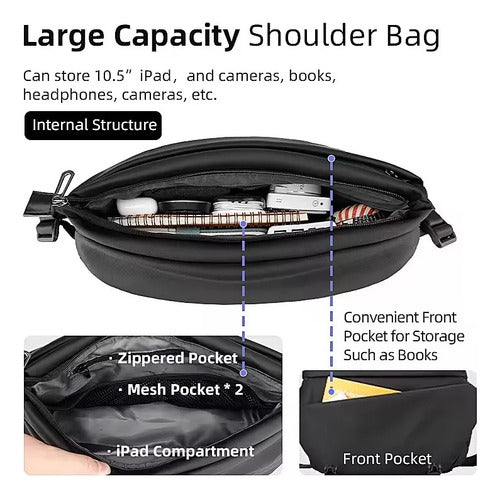 Bolsa Mensageiro Masculina Ombro Transversal Impermeável