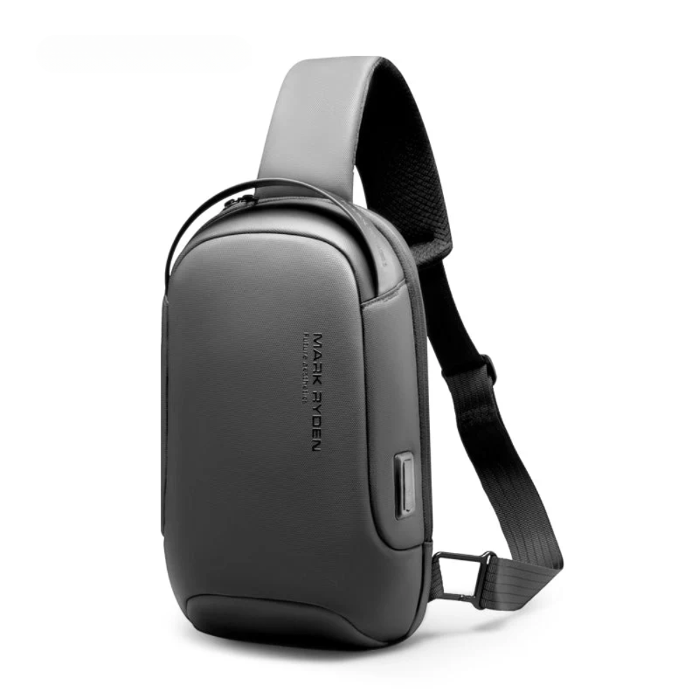 Bolsa Transversal Mensageiro Masculina Impermeável com porta USB Mark Ryden Torino