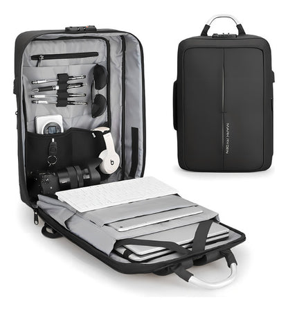 Mochila Premium Impermeável Anti Furto C/ Trava Notebook 15.6 C/ Usb Modelo Bold Mark Ryden - Cor Preto