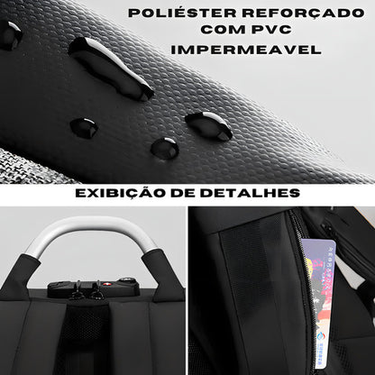 Mochila Premium Impermeável Anti Furto C/ Trava Notebook 15.6 C/ Usb Modelo Bold Mark Ryden - Cor Preto