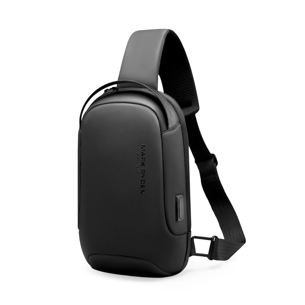 Bolsa Transversal Mensageiro Masculina Impermeável com porta USB